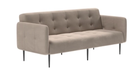 Monaco диван-кровать прямой с подлокотниками, трехместный, бархат пепельно-бежевый 25