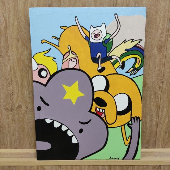Картина авторская на холсте Время приключений Adventure Time (50х70см)