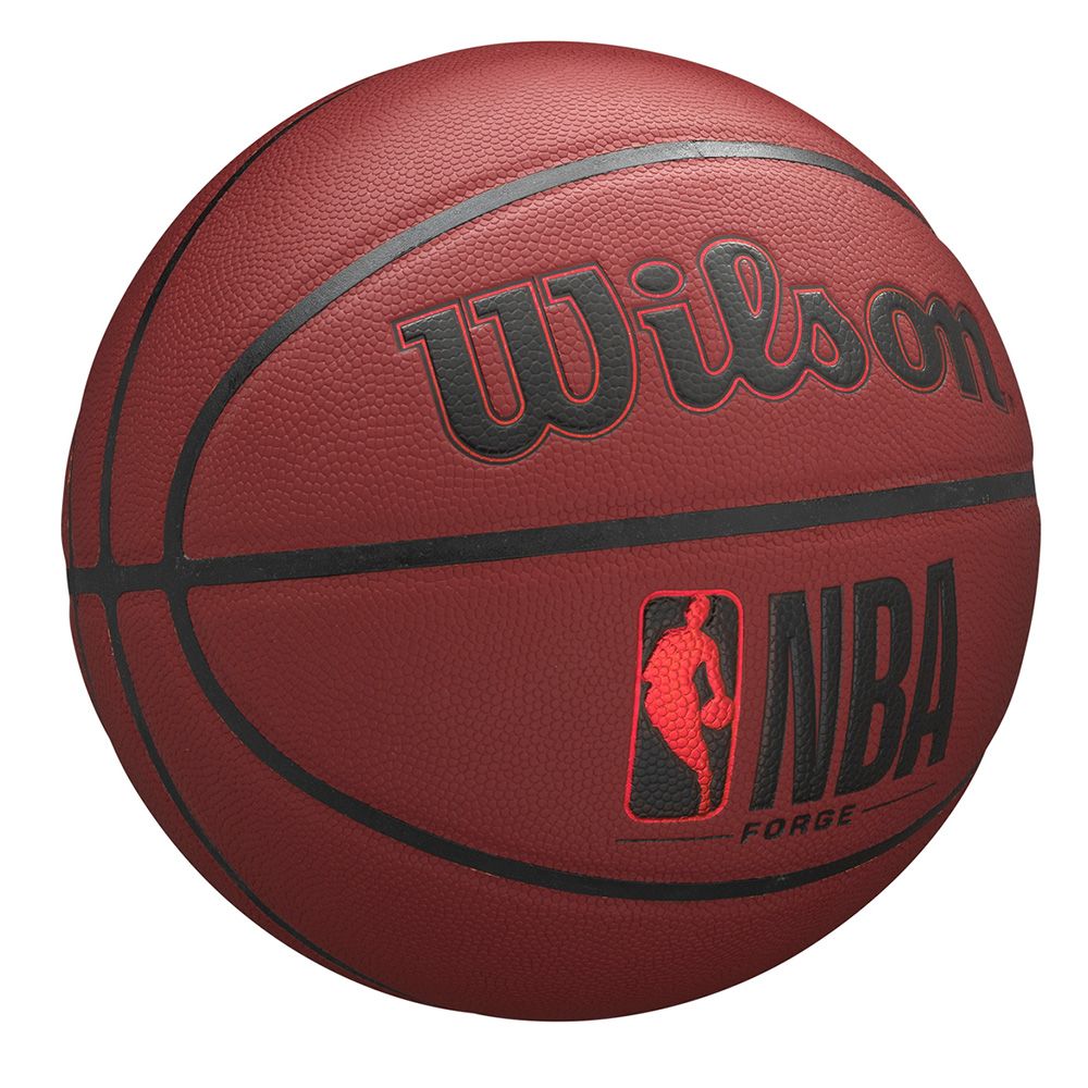 Мяч баск. WILSON NBA Forge Crimson BSKT, WTB8201XB07, р.7, PU, бутиловая камера, бордово-черный