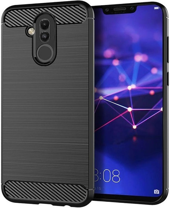 Чехол для Huawei Mate 20 Lite цвет Black (черный), серия Carbon от Caseport