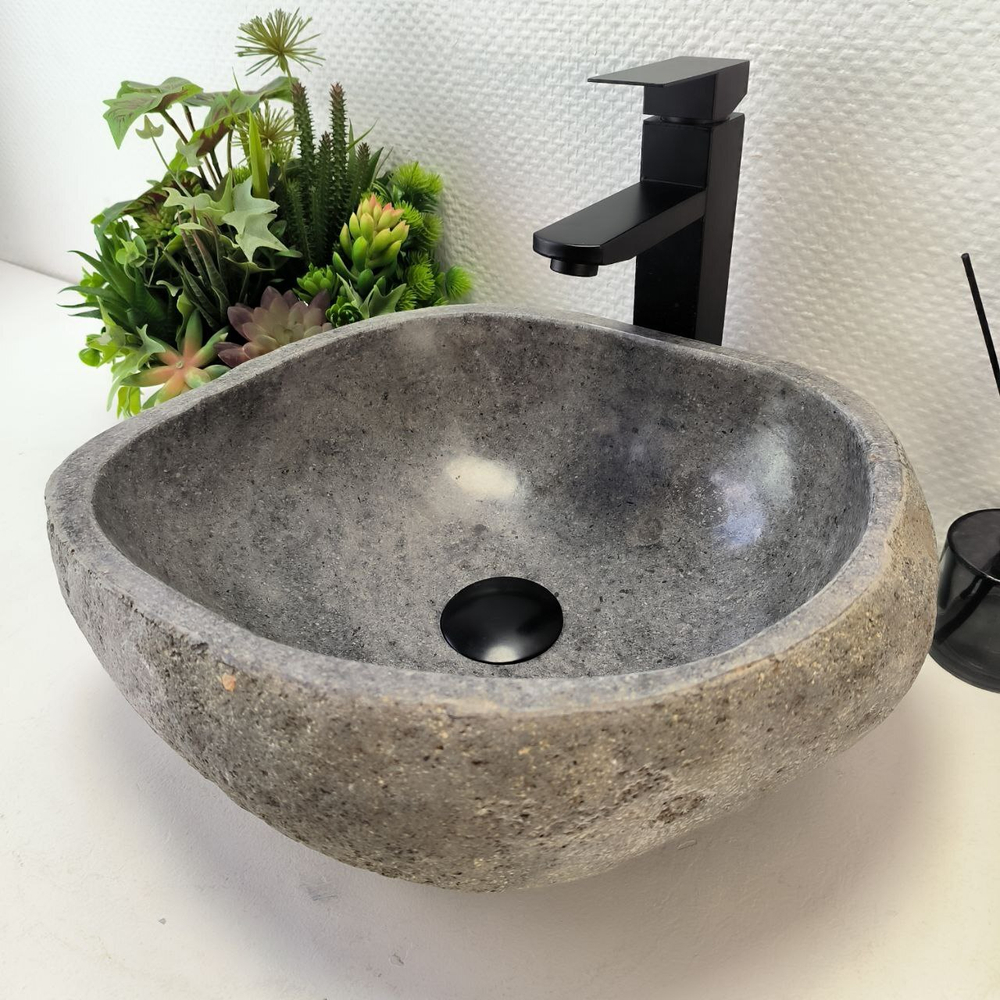 Каменная раковина из речного камня RS-63567 (38*34*15) 0122