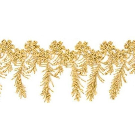 3AR888 Кружево гипюр с подвесками 6,5см*13,72м (4115 капучино)