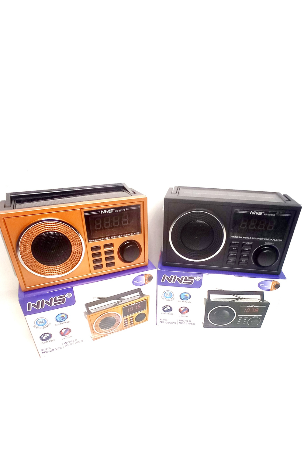 Радиоприемник NNS NS-2037S/BL Solar панель Black