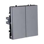 Выключатель кнопочный 2-клавишный 10А/250В, серый Kollinger Eclipse EC-025GY