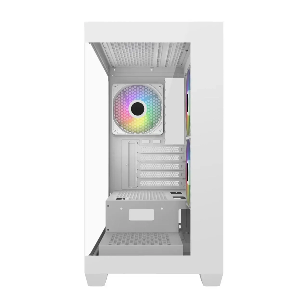 Компьютерный корпус FSP S340, Без БП, 2xUSB3.0, 3xFAN120 ARGB, 2xGlass, White, mATX