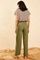 Qadın üçün beli kəmərli, xaki şalvar 10081038