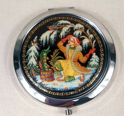 Двустороннее зеркало "По-щучьему веленью" №031 (худ. роспись Палех)