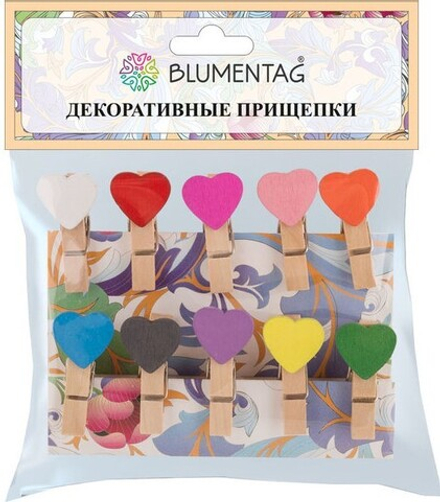 "Blumentag" Декоративная прищепка "Сердце" ассорти3.5 см