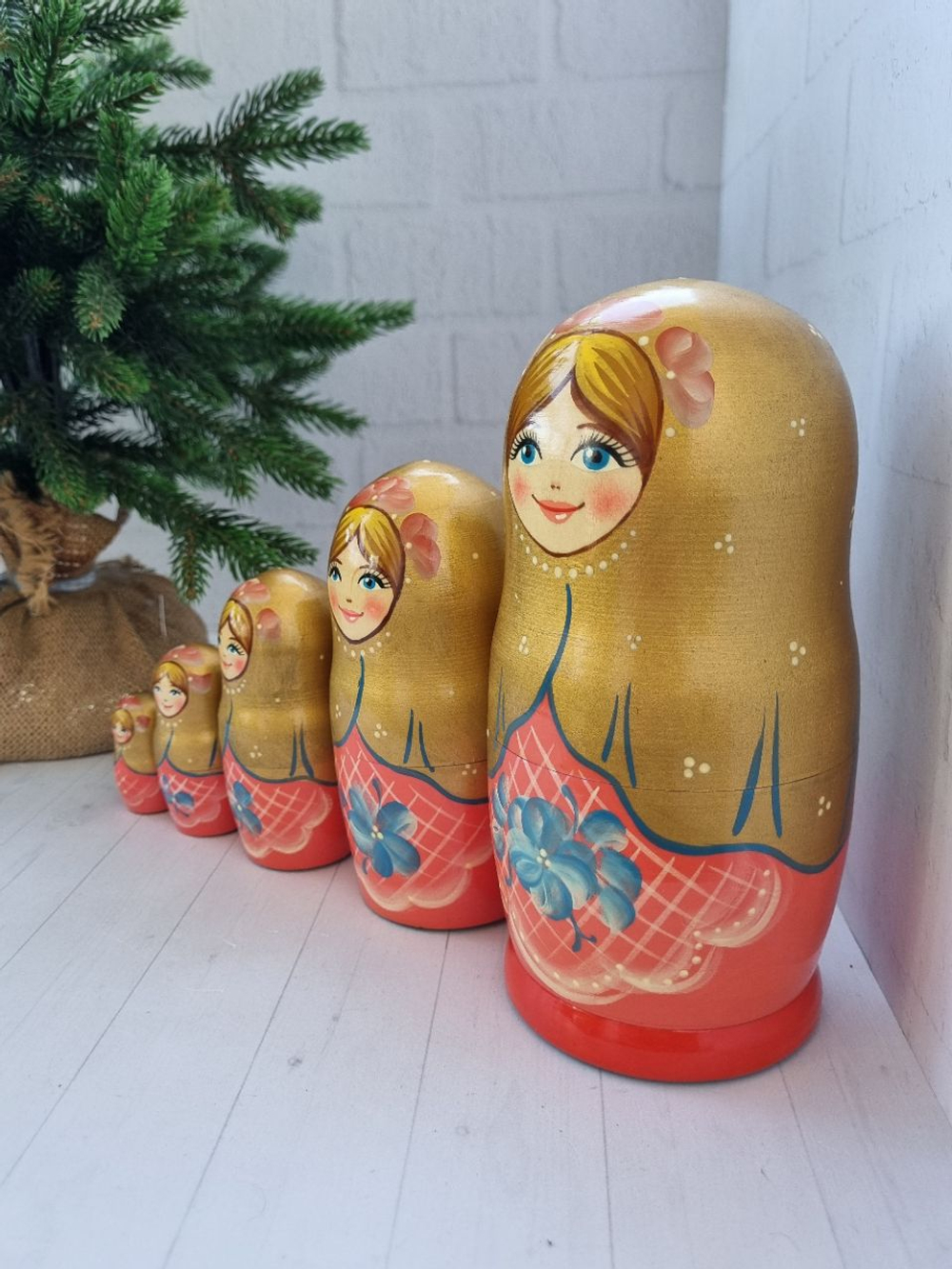 Матрешка 5мест 18см цветочная интерьерная