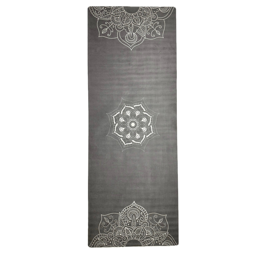 Тревел коврик для йоги Mandala Grey 185*68*0,1 см из микрофибры и каучука