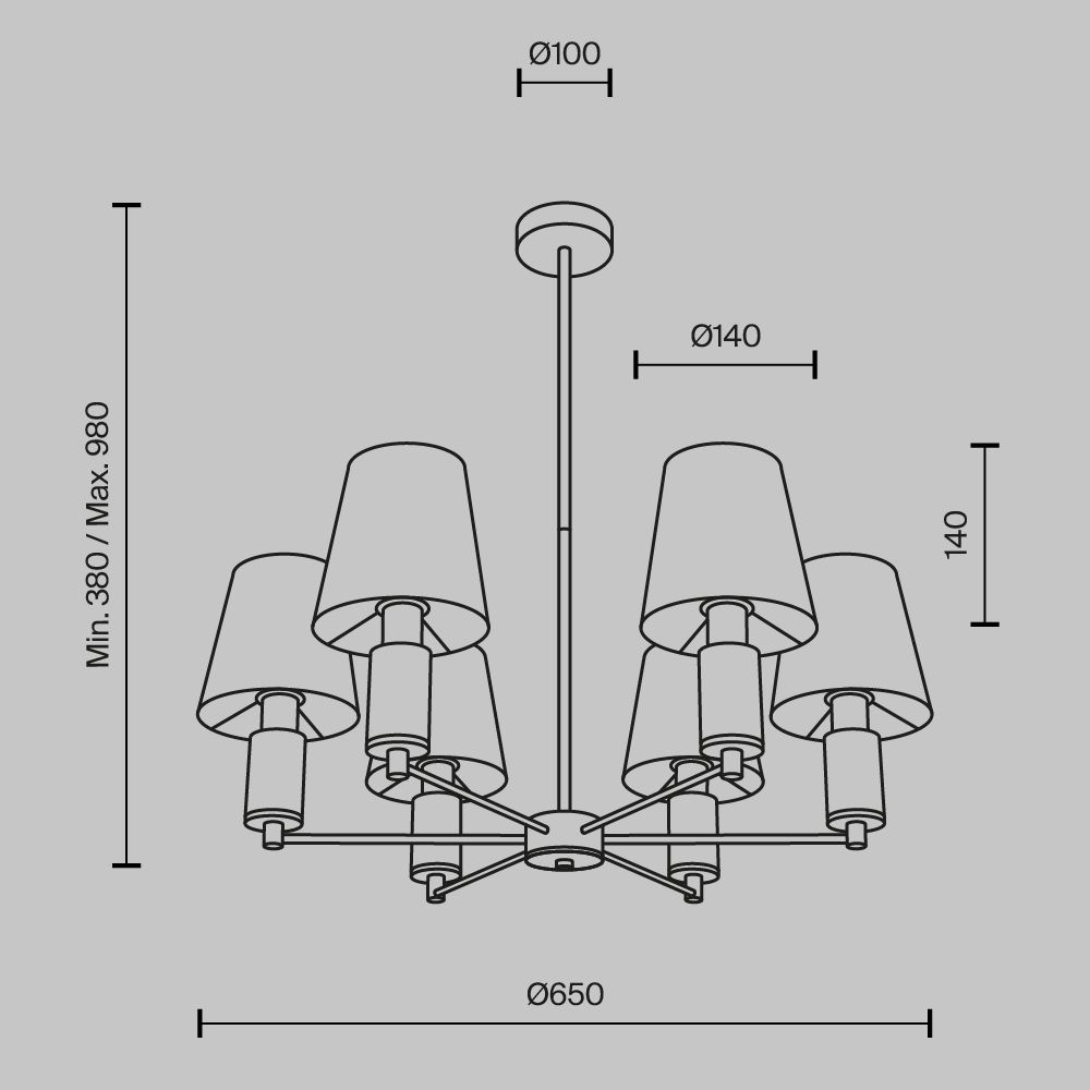 Люстра на штанге Maytoni   MOD483PL-06BS