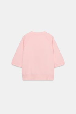 ZARA ТОЛСТОВКА С НАДПИСЬЮ, РОЗОВЫЙ