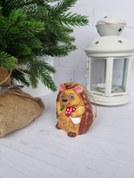 Ёжик ёлочная игрушка из фарфора