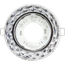 DK LD24 SL/WH Светильник ЭРА декор cо светодиодной подсветкой Gx53, прозрачный | Встраиваемые LED светильники