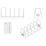 Велопарковка №89, на 2 места, 750*640*715 мм.