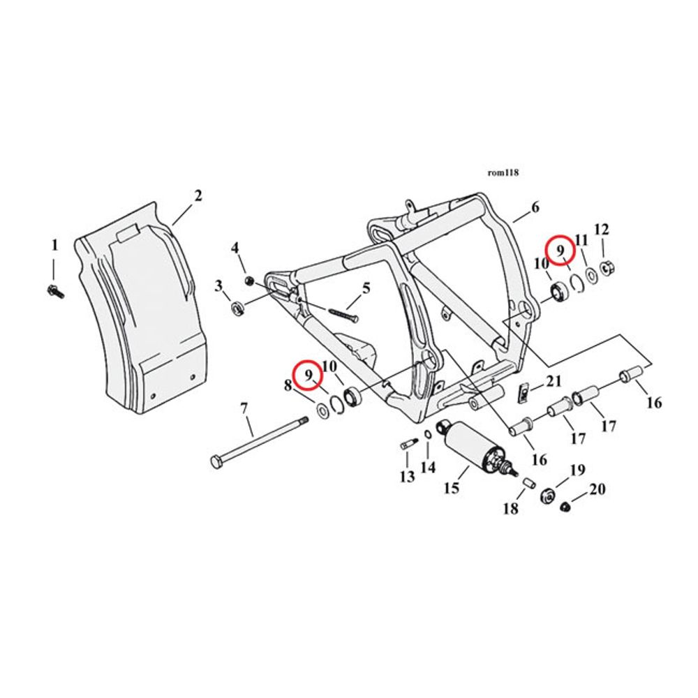 Стопорное кольцо подшипника маятника 00-21 Softail; 04-21 XL; 08-12 XR1200