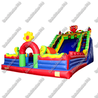 Детский надувной батут-горка "Dragons", размер 14*7*8 м