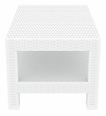 Столик пластиковый плетеный журнальный Siesta Contract Monaco Lounge, белый