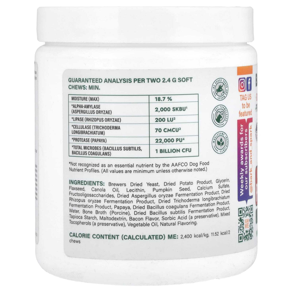 Bark&Spark, Vet Strength Probiotics, For Dogs, Bacon, 120 Soft Chews, 10.1 oz (288 g)