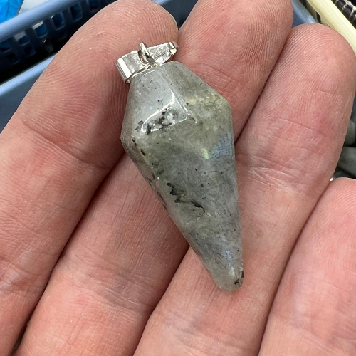 Кулон Маятник из камня Лабрадор, 34х15 мм