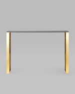 Консоль КРОСС 115*30 золото стекло smoke