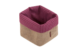 Декоративная джутовая корзиночка Luxberry бежевая-бордовая