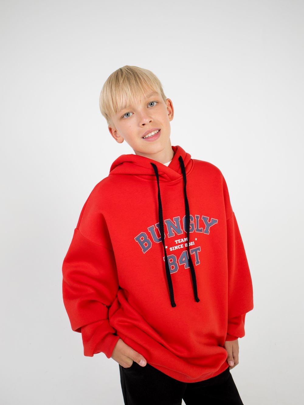 Худи оверсайз с печатью "ТОМАТ" утепленное