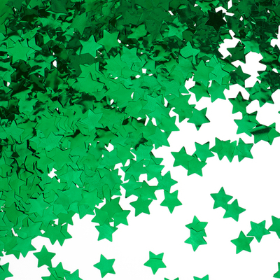 Конфетти фольга Звезда, Зеленый, Металлик, 1,5 см, 50 г.