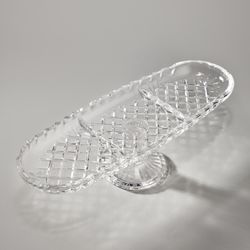 БЛЮДО НА НОЖКЕ ОВАЛЬНОЕ 3 СЕКЦИИ 39X14 СМ