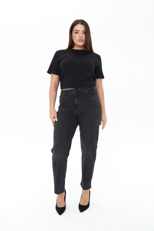 Джинсы Mom fit, черный