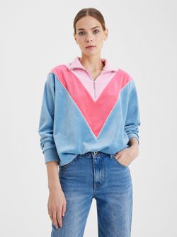 Толстовка на молнии голубой/розовый