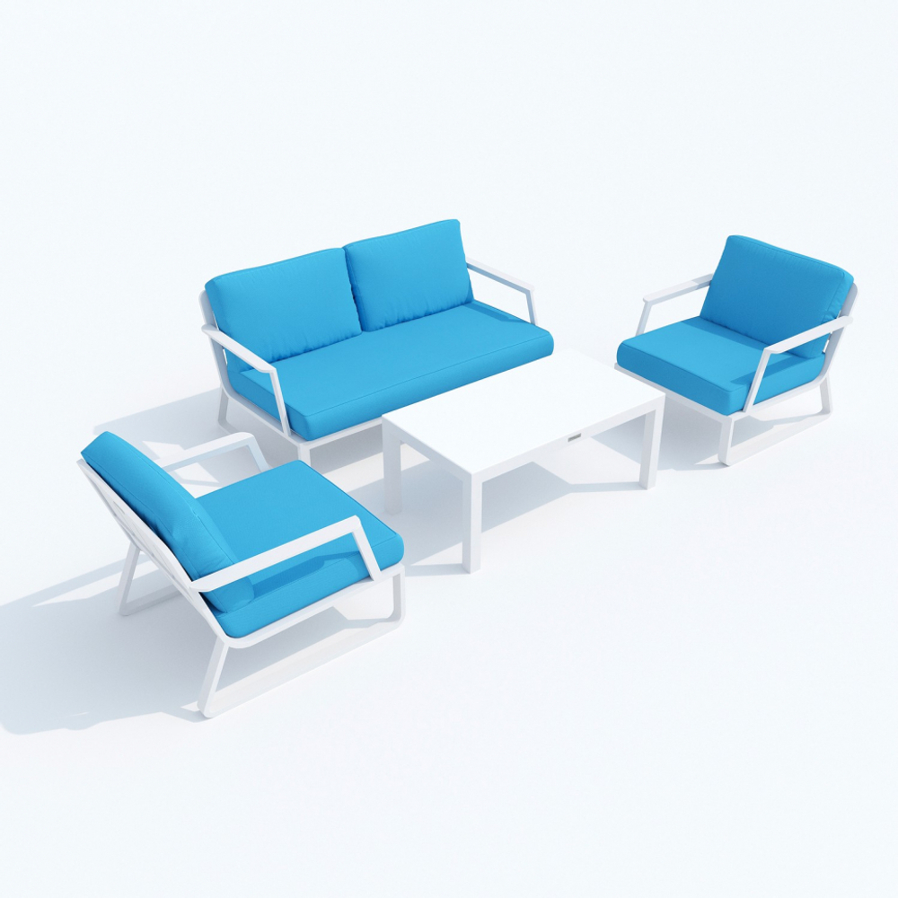 Лаунж зона Ideal Patio ЭСТИВО голубая - белый каркас