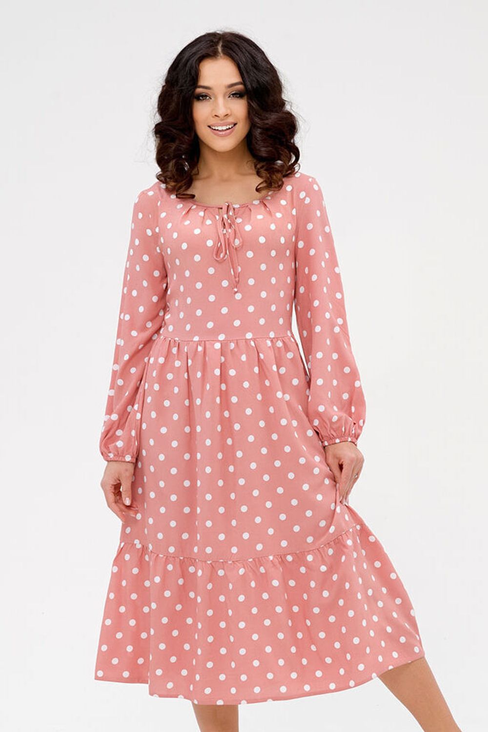 Платье Лавели (46-56) Serenada пудровый (Акция)