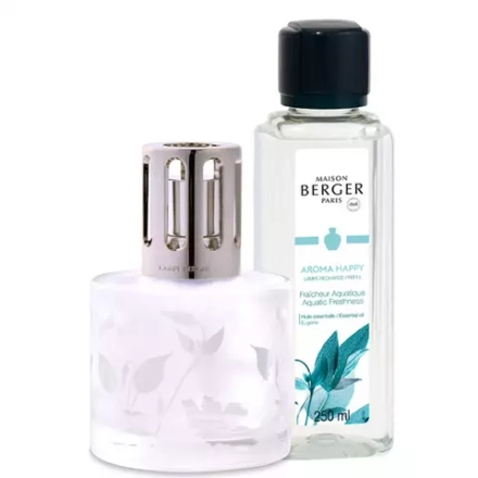 Maison Berger Paris - Набор прозрачных аромаламп + ароматическое масло Aroma Happy / артикул   4676  / GTIN 3127290046765