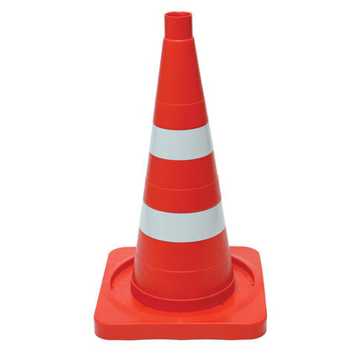 Конус сигнальный дорожный 510 мм КС-2.8 с двумя светоотражающими полосами, упругий.
