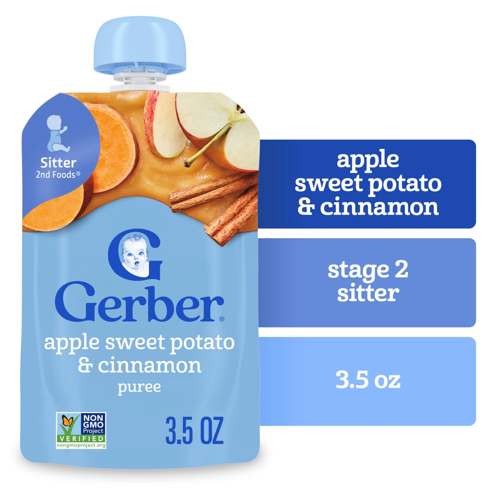 Gerber, 2nd Foods®, пюре, яблоко, батат и корица, 99 г (3,5 унции)