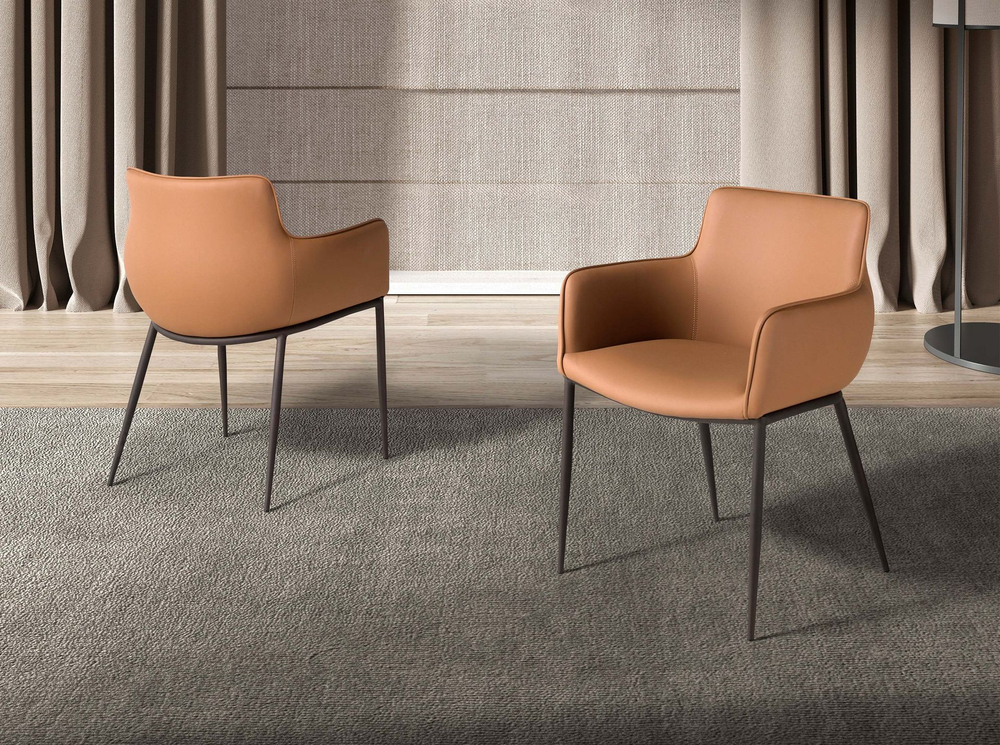 Стул Angel Cerda 4177 из коричневой экокожи