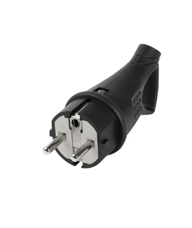 SmartBuy Вилка угловая с кольцом каучуковая 230В, 16A, IP44, черный