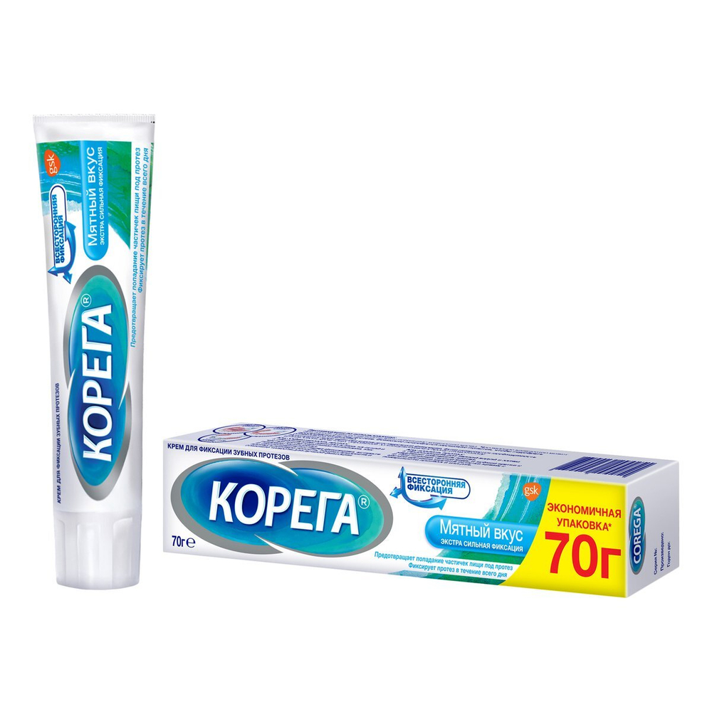 Корега крем Экстра сильная фиксация Мятный вкус 70мл.