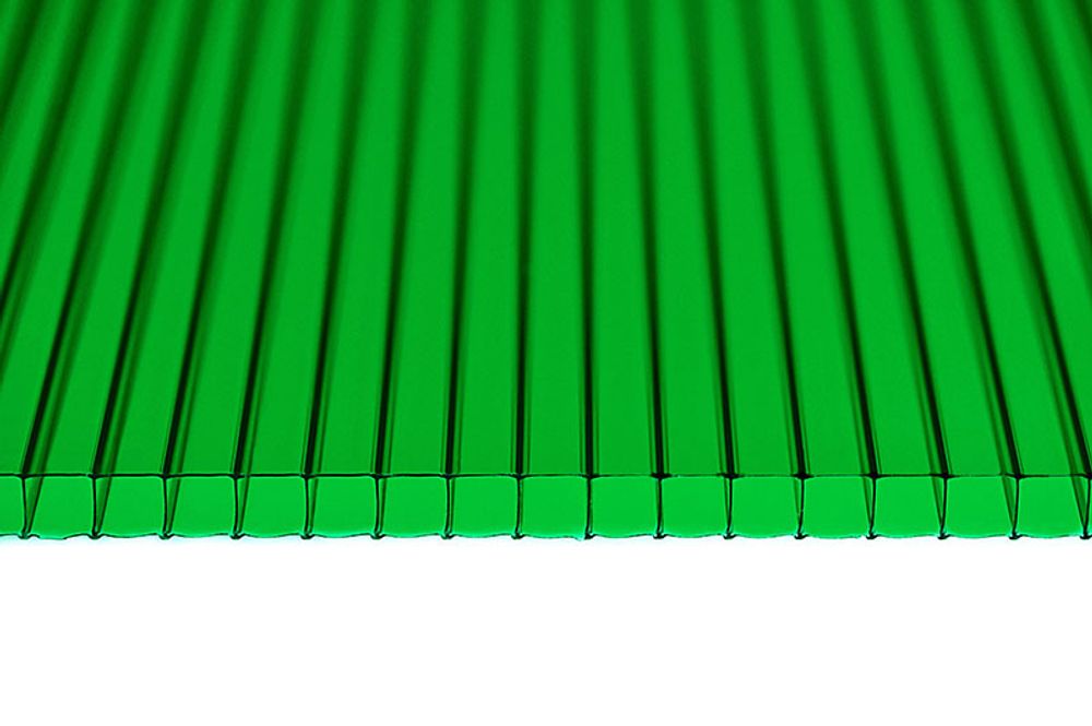 Поликарбонат зеленый 4,0мм  размер 2,10 х 6 м плотность 0.51 кг/м2