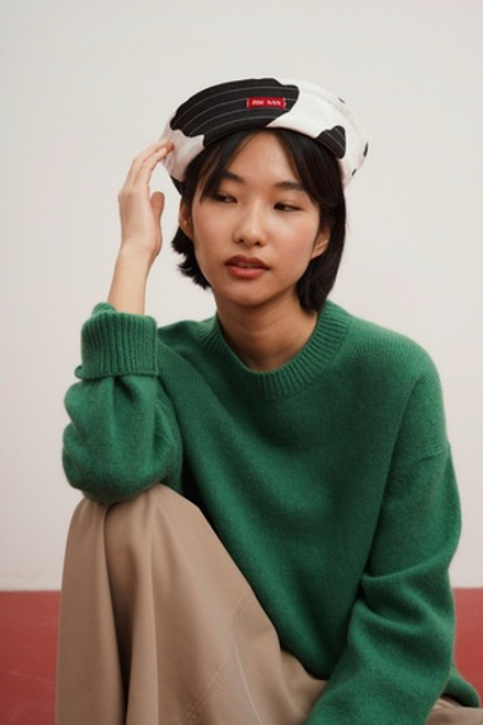 Панама Zoe из джинсы с принтом "Корова"