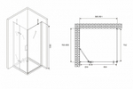 Душевой уголок Abber Zart 90x80 AG08090-S81 профиль Хром стекло прозрачное