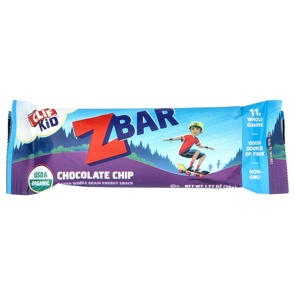 Clif Bar, Clif Kid, Z Bar, органические батончики, со вкусом шоколадного печенья, 18 батончиков, 36 г (1,27 унции) каждый