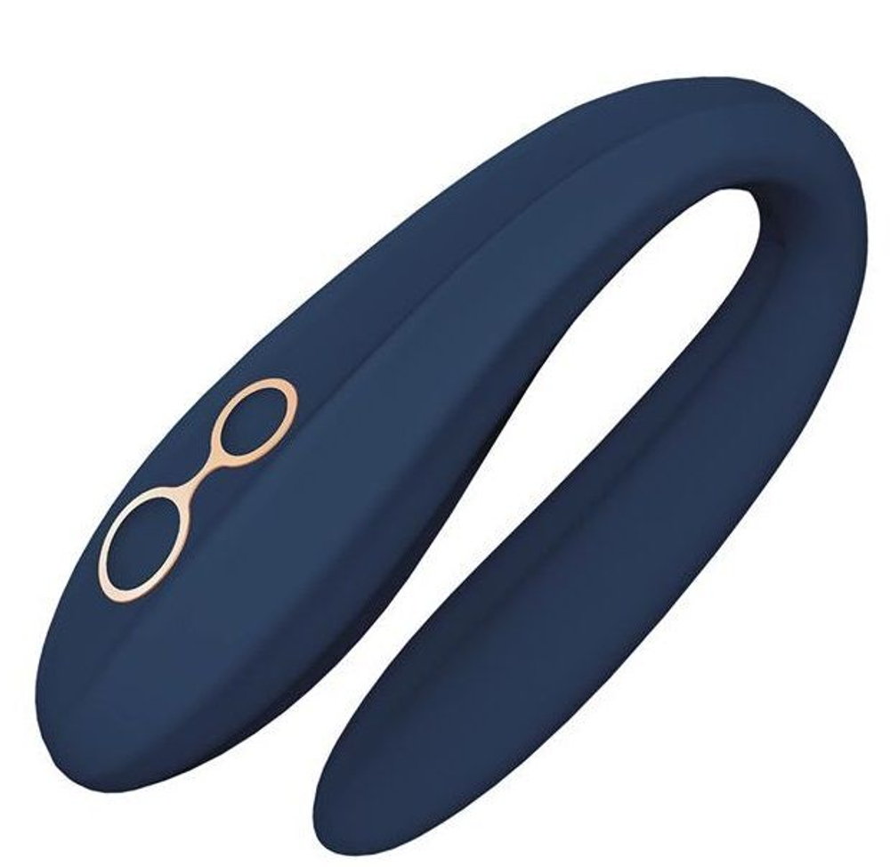 Синий вибратор для пар Ares с пультом ДУ (Цвет: синий)