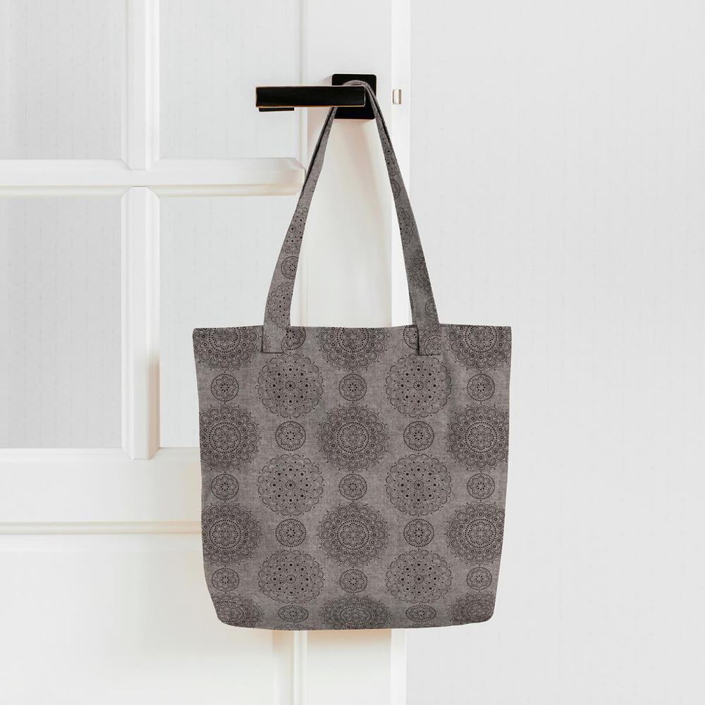 Ткань постельно-плательная Prival Пестроткань Тарелочки, тёмно-бежевый, 142г/м2, 1.5х4м