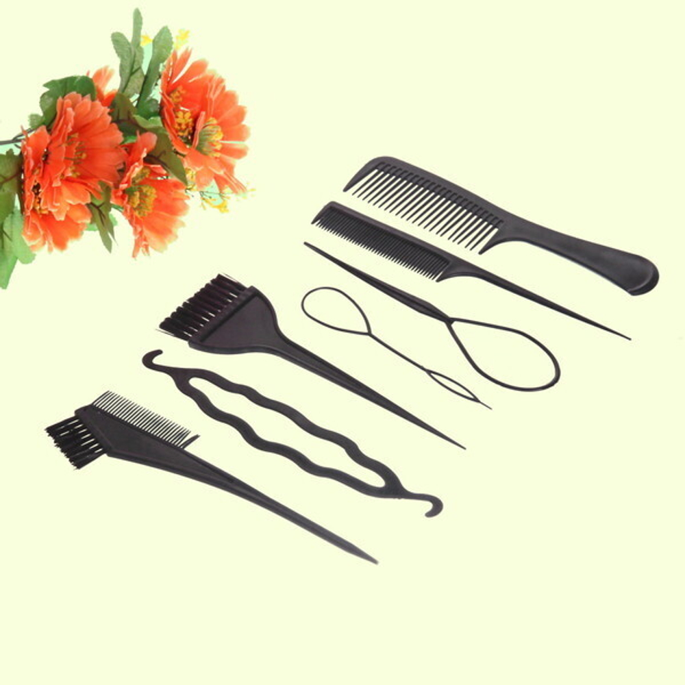 Набор для окрашивания и моделирования волос 7 предметов «Barber», цвет черный, 25,5*22,5см