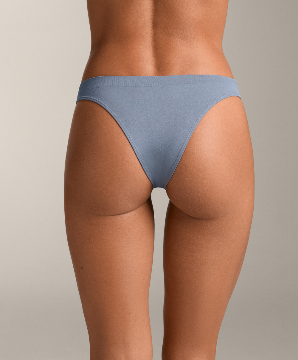 OYSHO Набор из трех трусиков-бразильяно бесшовных мягких на ощупь, темно-синий