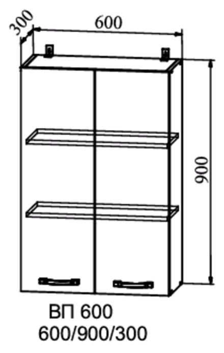 шкаф верхний высокий 600 гарда