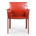 Стул с подлокотниками Barrie, кожа ретро-красный