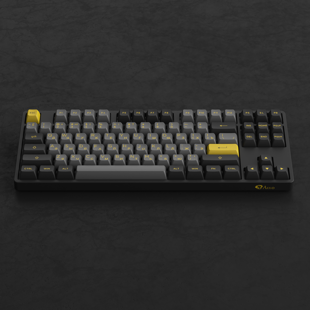 AKKO 5087B Plus Black&Gold 3 Modes RGB Hot Swap  V3 Cream Yellow Switch